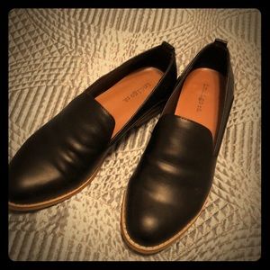 Black loafer flats